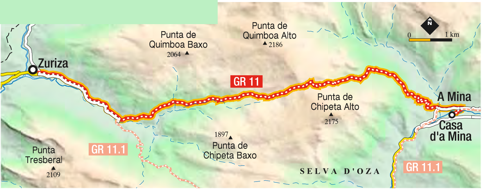 Trazado Zuriza La Mina