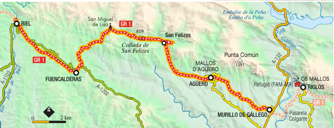 Trazado de la etapa Murillo Biel