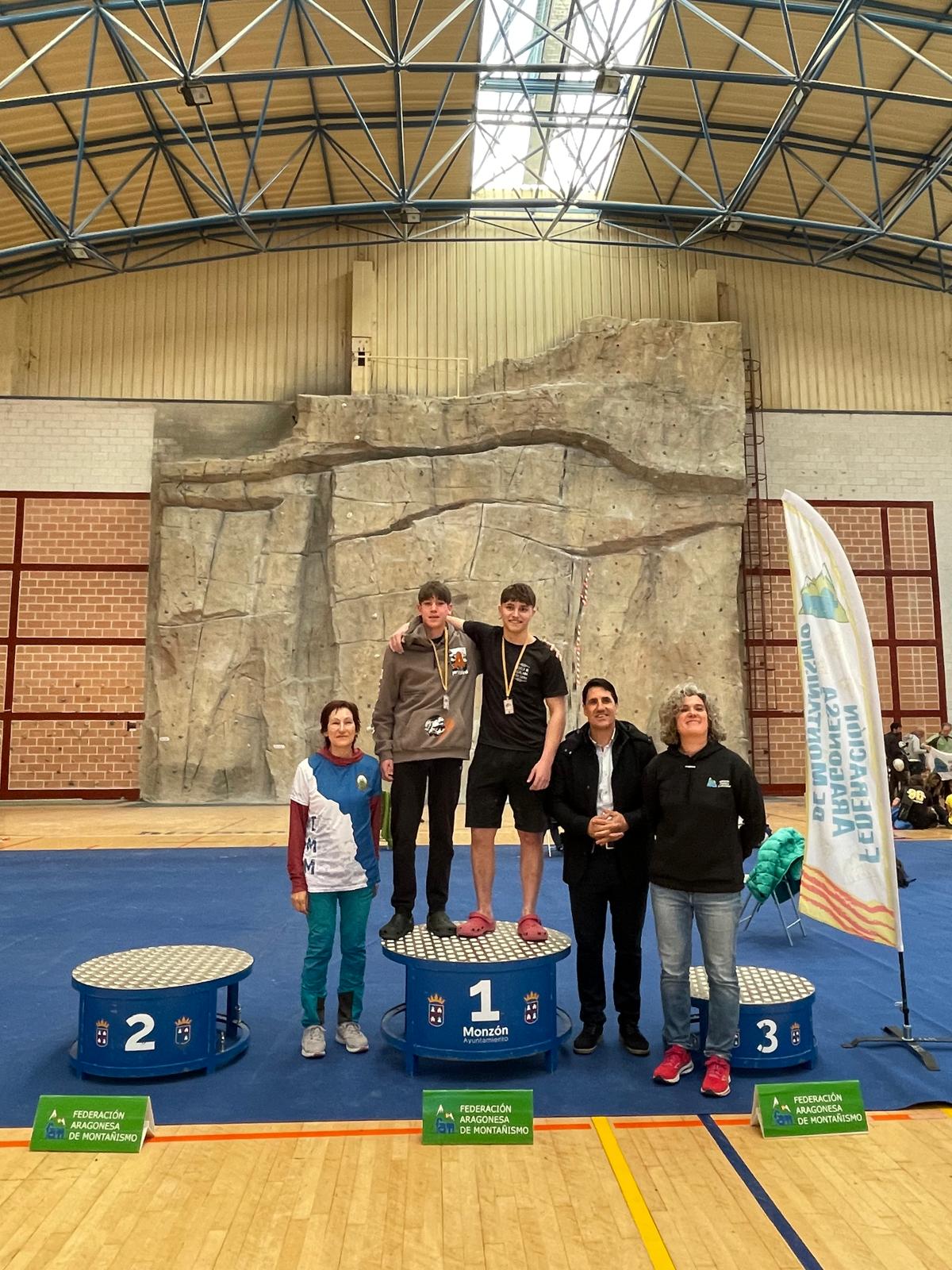 Podio Sub 19 masculino dificultad Huesca