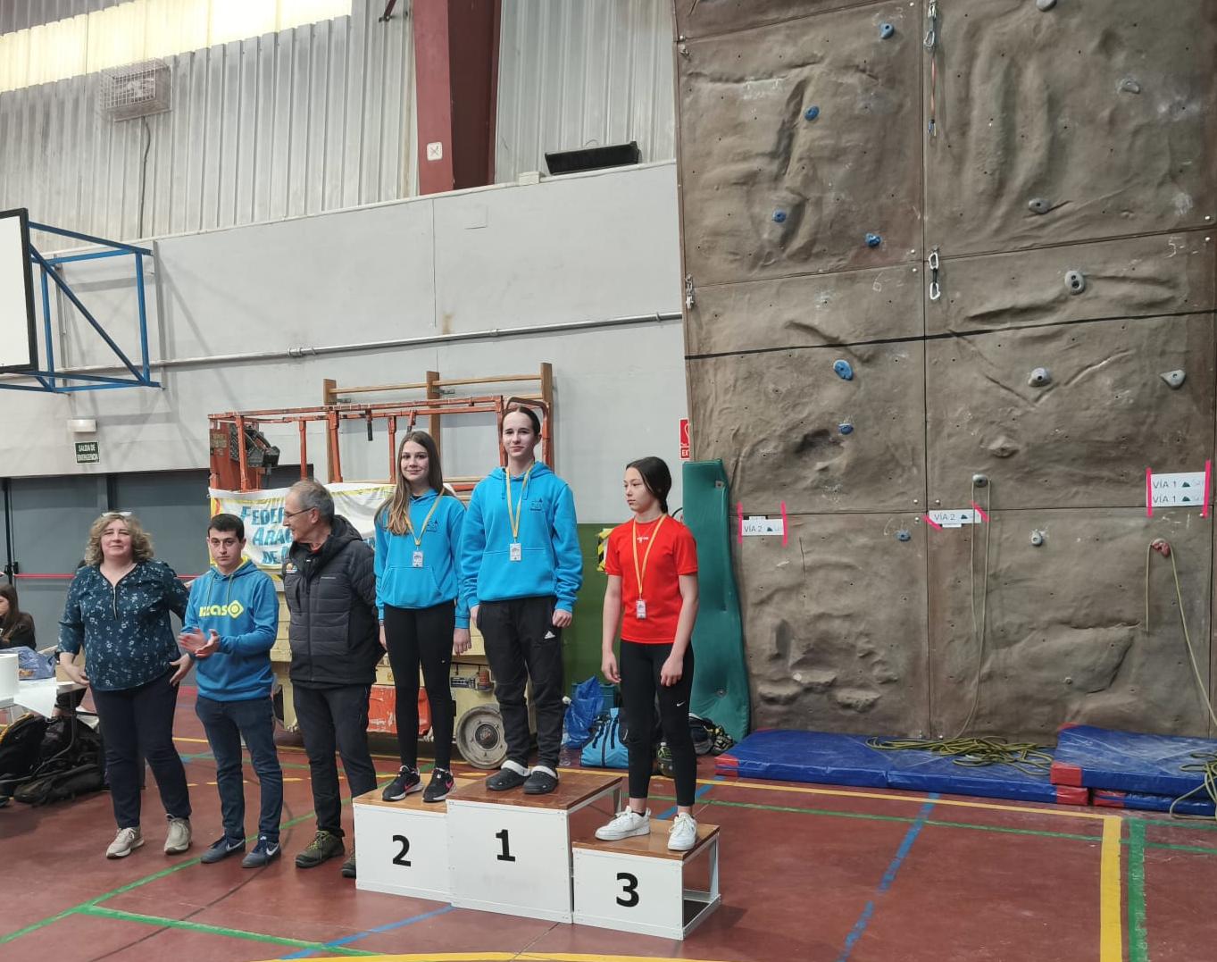 Podio sub 15 femenino Dificultad Teruel